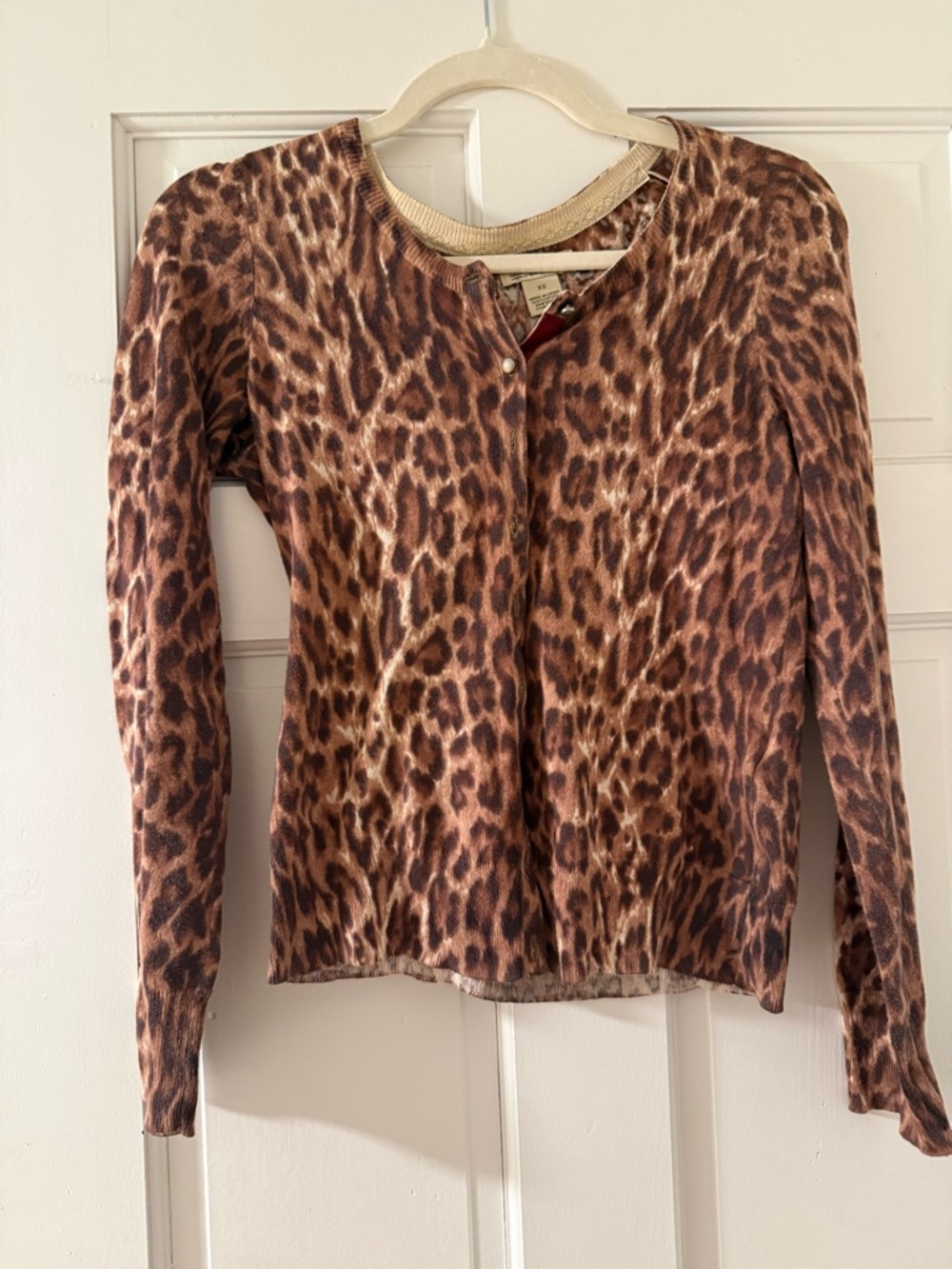 Lucky Brand Leopard Print Button-Front Cardigan